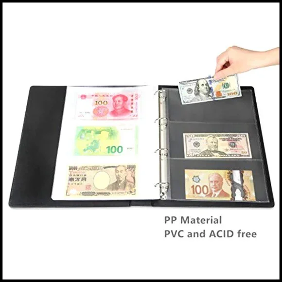 Premium PU Banknote Collection Album Binder Currency Storage Book Supplies - Picture 4 of 6